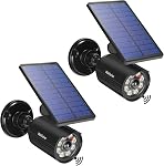 Solar Motion Senser Light Outdoor 1600LM LED Flood Light 1pack | Security Light, Dummy Camera, IP67 Waterproof, 360° Rotatable, Outside, For Garden Driveway Path Deck Landscape Yard