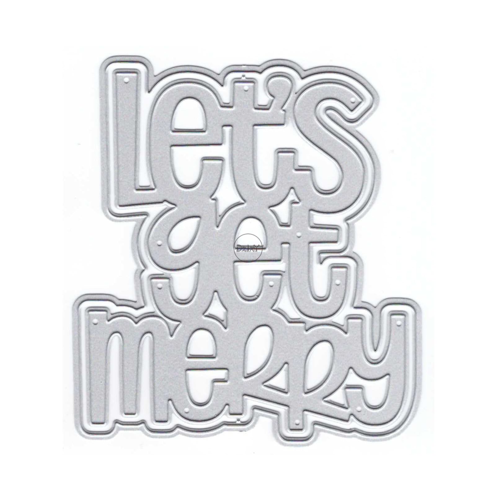 DzIxY Words Let's Get Marry Metal Cutting Dies for Card Making Kit Embossing Paper Die Cuts Scrapbook Machine Stencils Storage Pockets Supplies