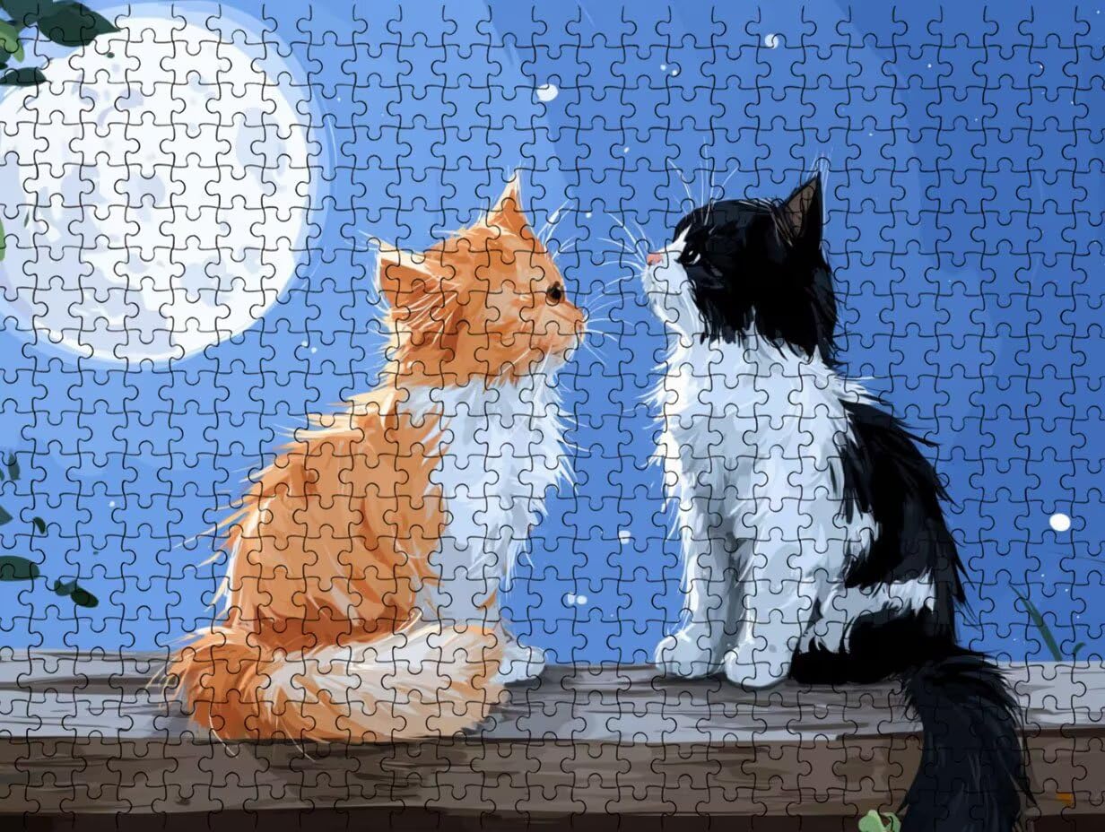 Puzzle per Adulti 2000, Luna Gatto, legno Classico Puzzles LDYQS6-690