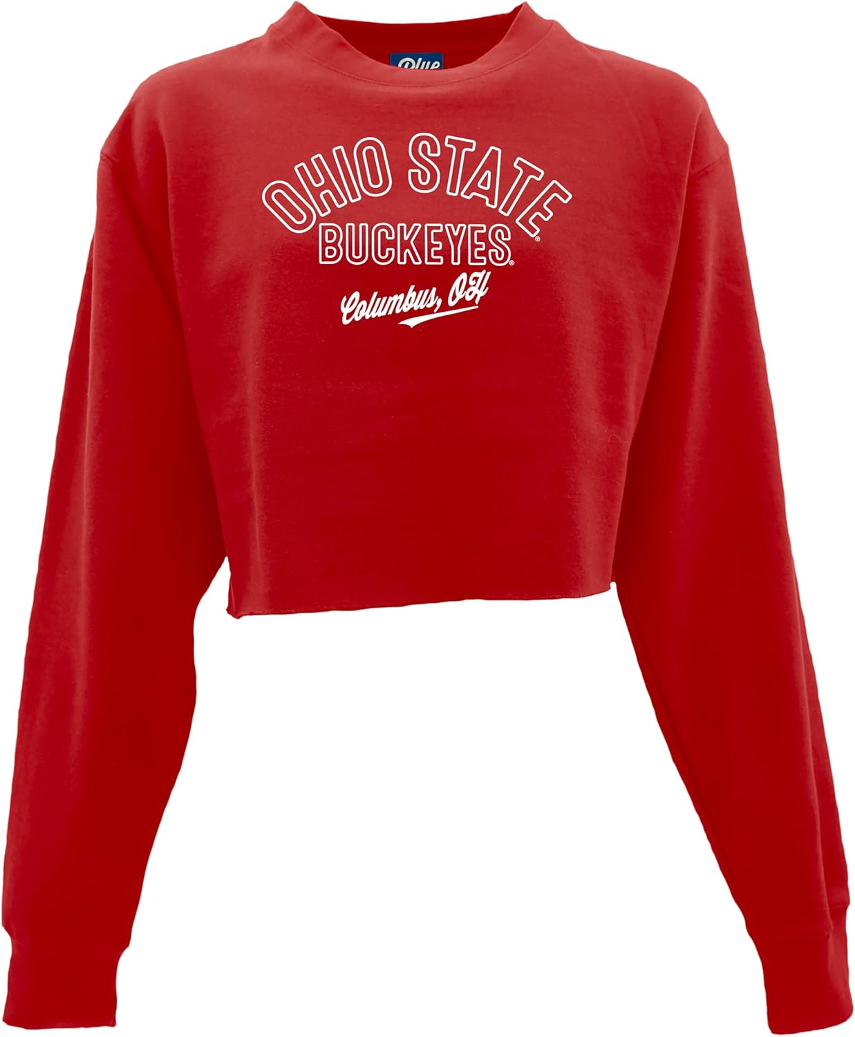 Blue 84 NCAA womens Ncaa Officially Licensed Crop Crewneck Sweatshirt Campus Team Color - Image 2