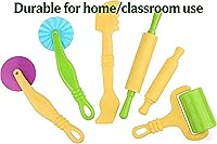 Vista 5 de Juego de herramientas de masa para niños de 6 piezas, accesorios coloridos y seguros para modelar para manos pequeñas