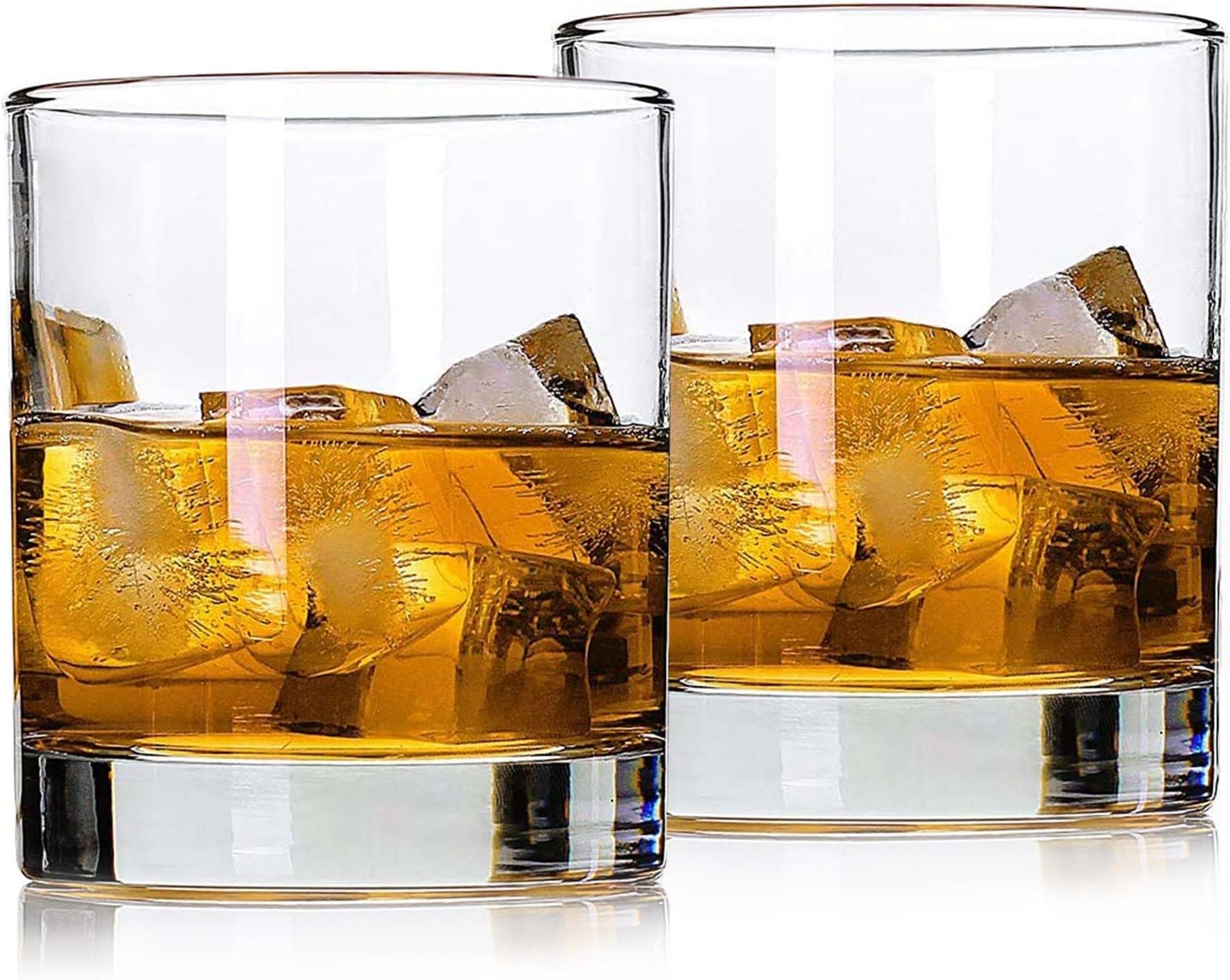 Old-Fashioned Whiskey Glasses Set of 2 | Heavy Base & Thick Walls | Perfect for Scotch, Mixed Drinks, Wine, Bourbon, Juice, Water and Cocktail Drinks 300 ML