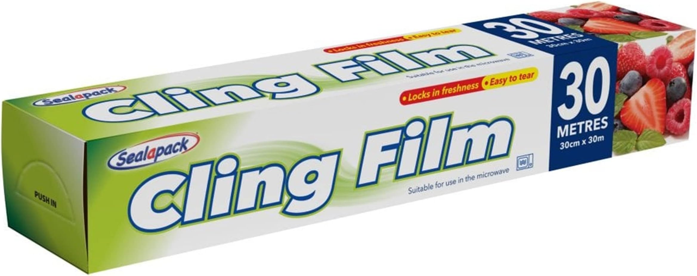 Cling Film All Purpose Food Wrap with Cutter for Storing Food Roasting Cooking Baking Freezing 30cm X 30M (Cling Film)