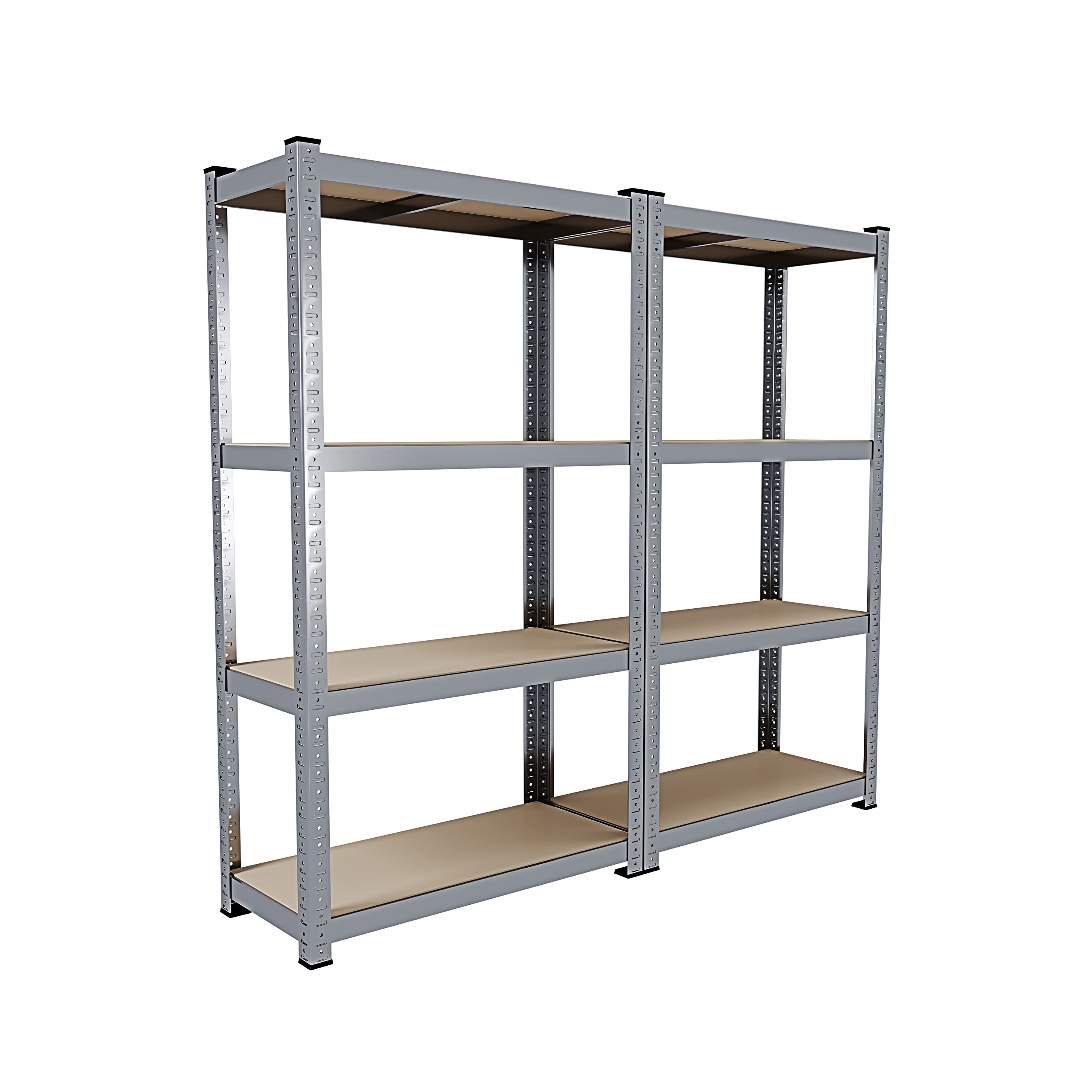 Arreditaly 2 Scaffali In Metallo E MDF Scaffale Ad Alta Portata Fino a 700 kg Con 4 Ripiani Regolabili Ideale Per Garage Officina Cantina Capannone Magazzino Design Modulare 160 x 80 x 40 cm (2)
