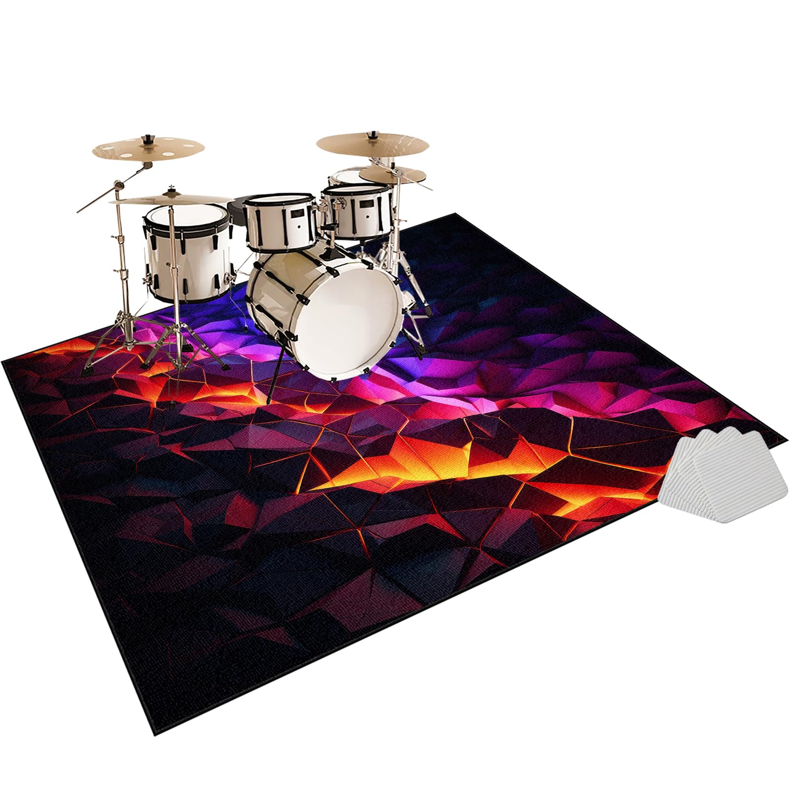 Fzamudng Color 0070 140 X 120 Cm Drum Carpet For Drums & Percussion, Soundproof Rug, Professional Drum Carpet Drum Mat Drum Rug For Electronic Drums Bass Drum Snare Drums Racks Guitars Drum Kit Etc Musical Instruments