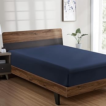 Elegant Comfort 1500 Premium Hotel Quality 1-Piece Fitted Sheet, Softest Quality Microfiber - Deep Pocket up to 16 inch, Wrinkle and Fade Resistant, Full, Navy Blue