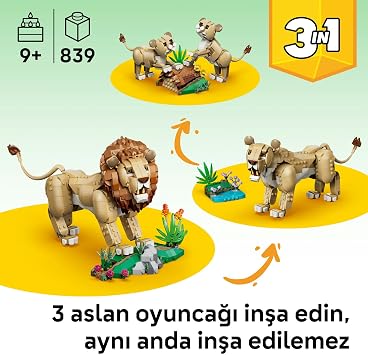 LEGO Creator 3’ü 1 Arada Vahşi Hayvanlar: Görkemli Aslan 31386