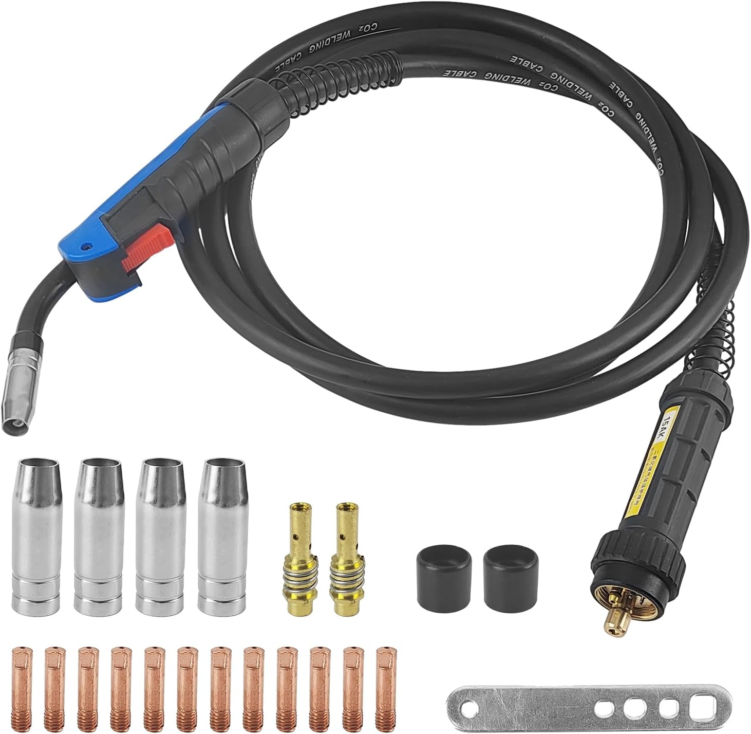 Pack of 22 Hose Package Protective Gas Kit, 4 m Welding Torch with 15AK Gun Insulation Sleeve, Protective Tip and Contact Tip Welding Accessories, Protective Gas Welding Machine, for Welding Machine