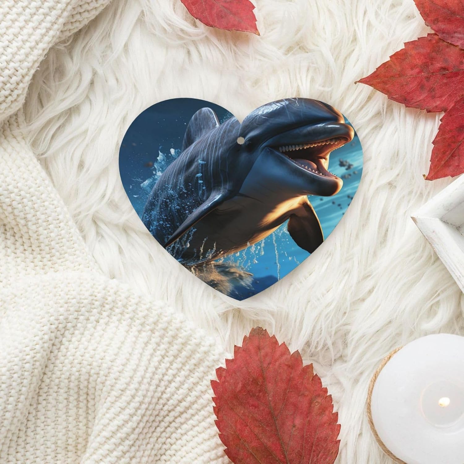 Car Air Freshener 24 PCS Dolphin Hanging Car Air Fresheners Auto Interior Decor Card Freshener Strong Scented Card Lavender Cars Scents for Office Bedroom Close Drawer Heart Shape