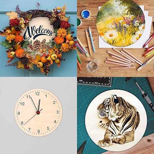 Miniatura 5 de 6 Pack 14 Inch Wood Rounds Circles for Crafts, Unfinished Wood Circles Wood Sign Blank, Wooden Discs for DIY Crafts, Door Hangers and Christmas