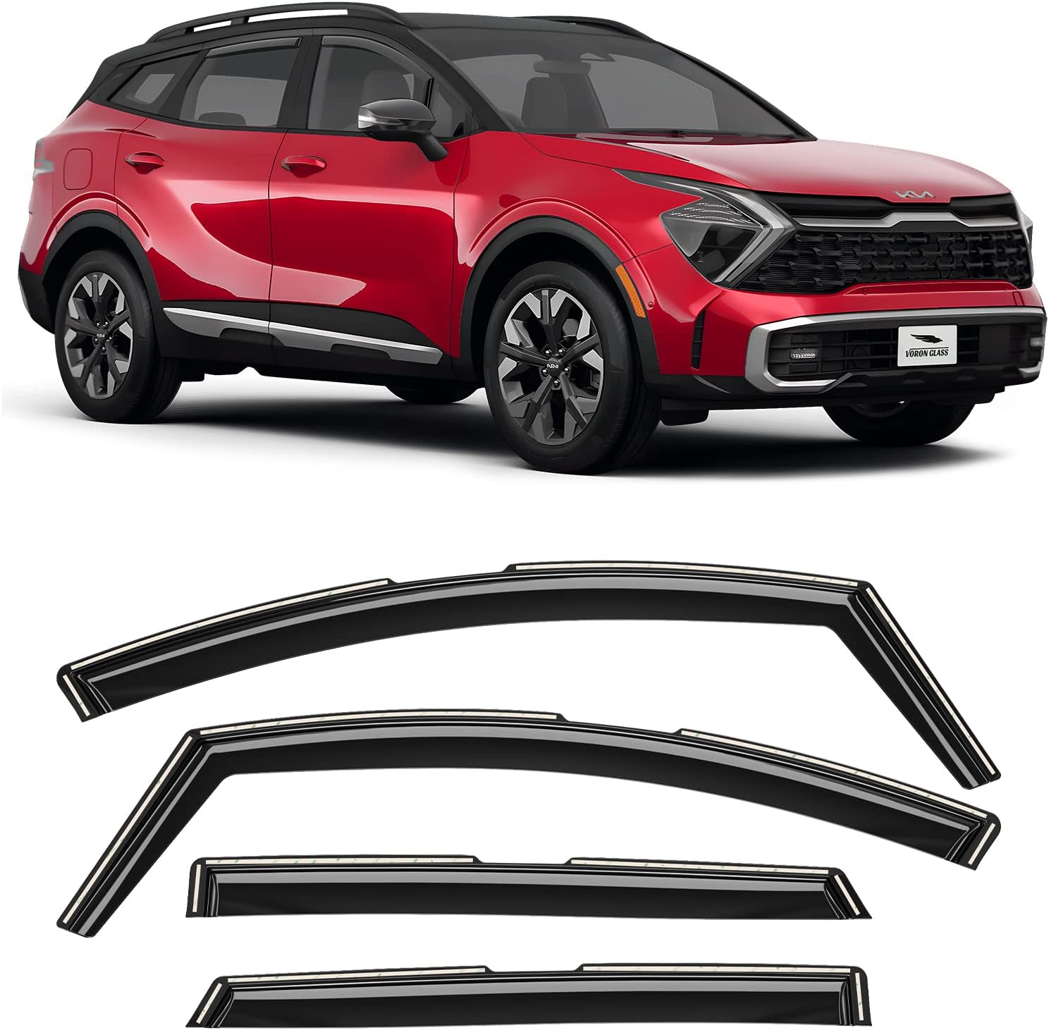 Voron Glass inChannel Extra Durable Rain Guards for Kia