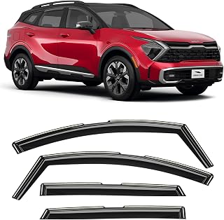 Voron Glass in-Channel Extra Durable Rain Guards for Kia Sportage 2023, Window Deflectors, Vent Window Visors, 4 Pieces - 200465