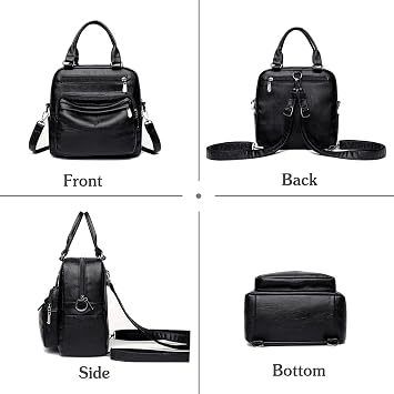 Fashion Backpack Women Shoulder Bag Leather Waterproof Handbags Bag Ladies Daypack Rucksack for Travel Work Dating Purple