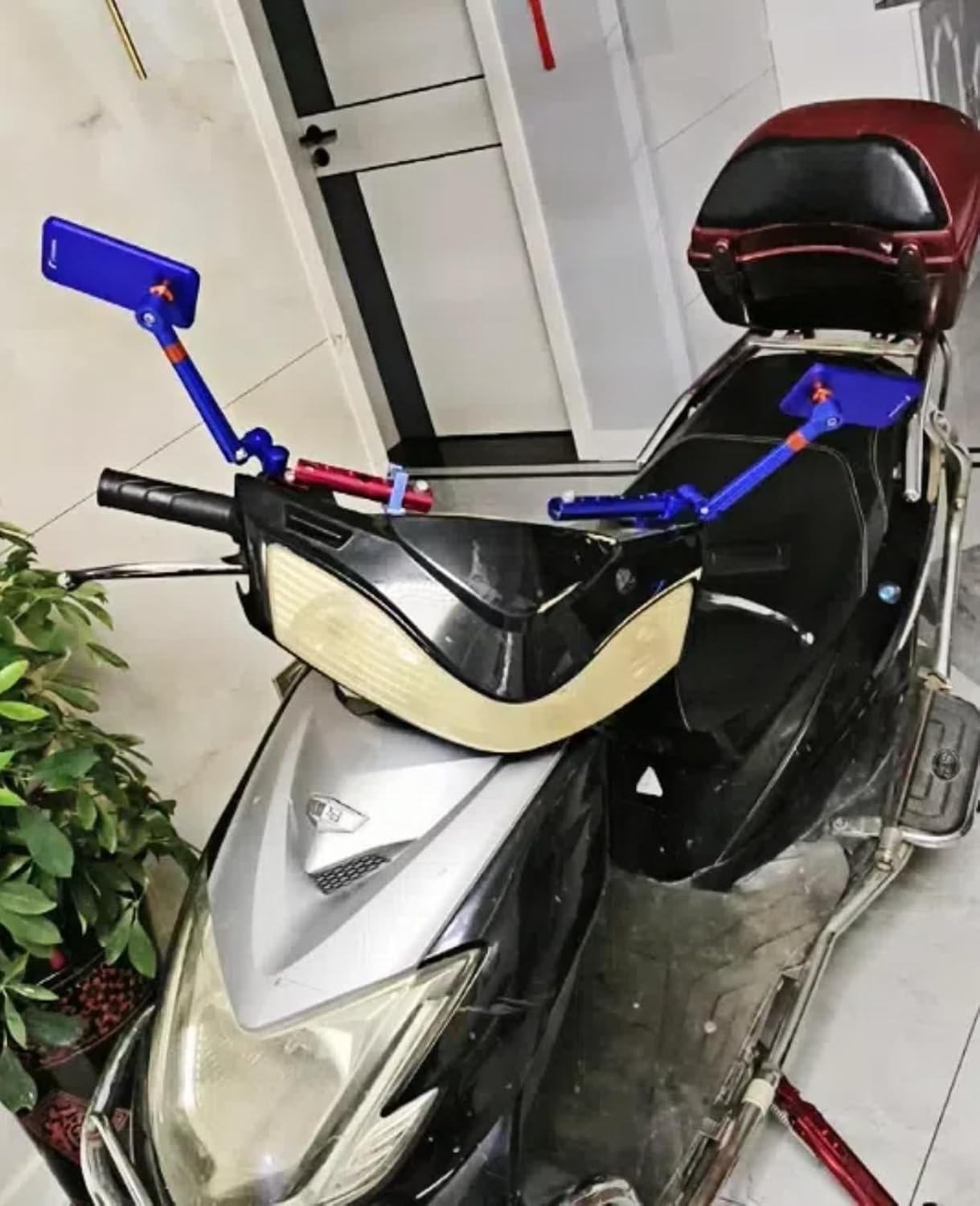 Motorcycle CNC Aluminum Alloy Rearview Side Mirrors, 5 Colors, 8mm/10mm (Black)