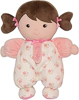 Baby Starters Olivia 9 Inch Plush Doll with Rattle - Soft Brunette Baby Doll for Newborns, Infants & Toddlers, Pink