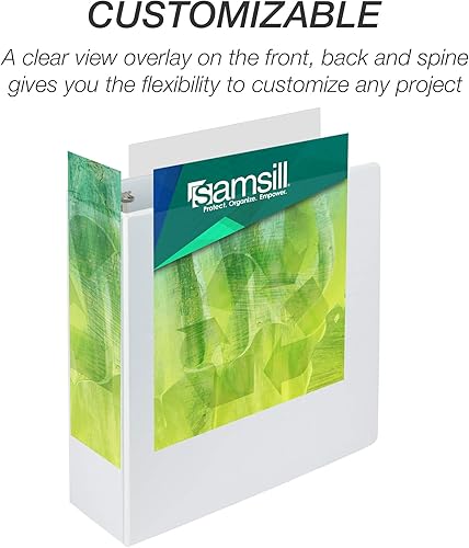 Miniatura 29 de Samsill Anillo redondo duradero de 3 pulgadas a base de plantas, fabricado en EE. UU., carpeta de visualización, ecológico, certificado de base