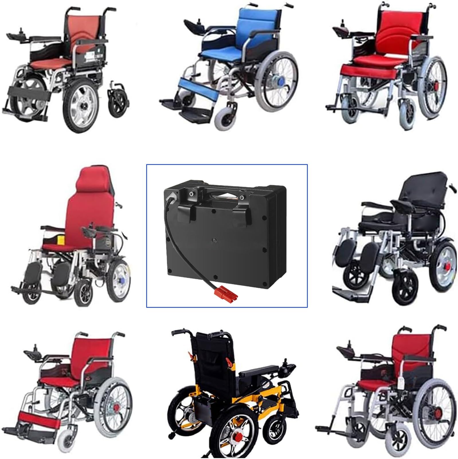 Batería para Silla De Ruedas Eléctrica, 24 V 10 Ah 12 Ah 15 Ah 20 Ah, Batería De Repuesto para Silla De Ruedas Eléctrica, Conector Anderson Rojo.