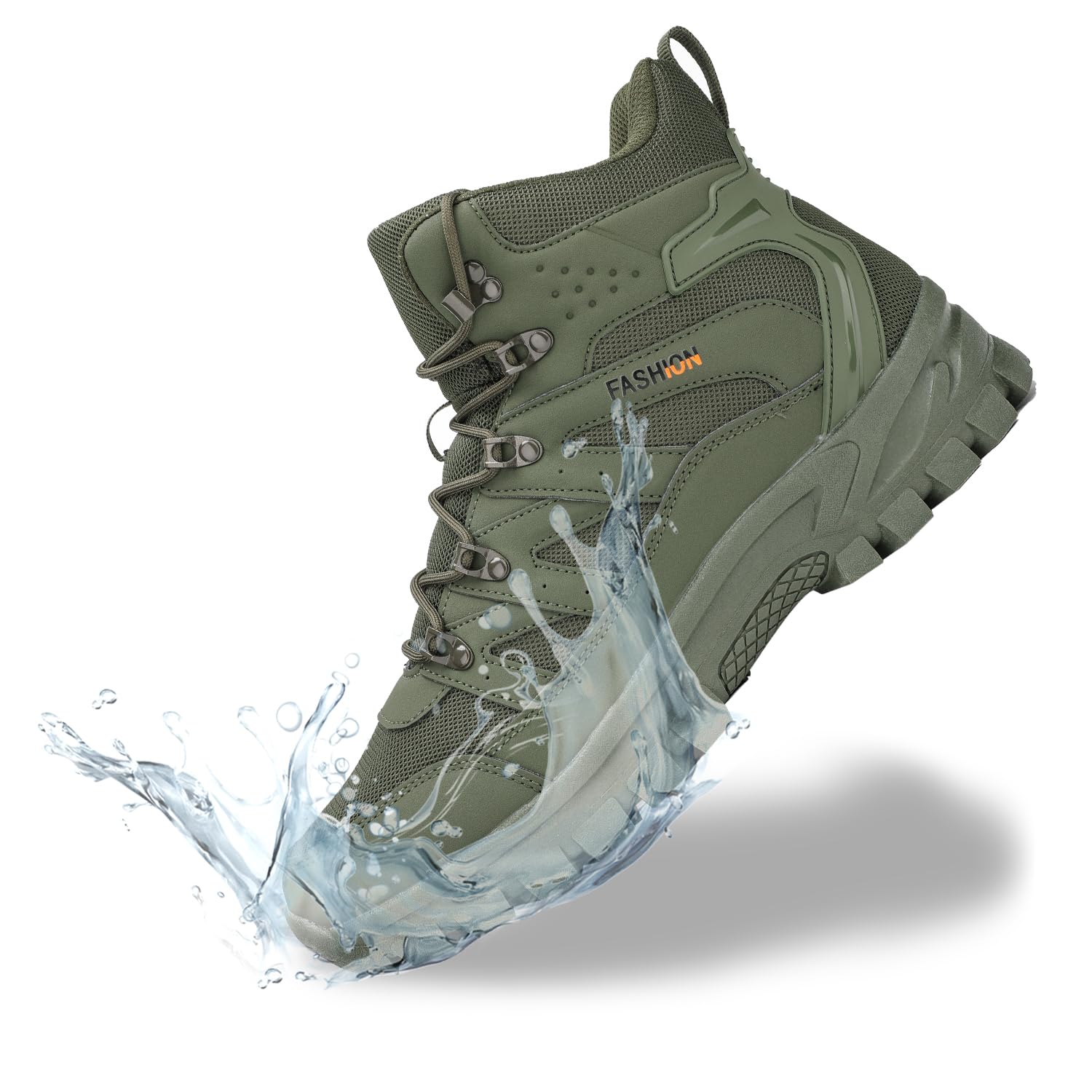 POGEPE Men's Hiking Boots Hiking Shoes,Waterproof Outdoor Trekking Backpacking Mountaineering Boots,Green 8