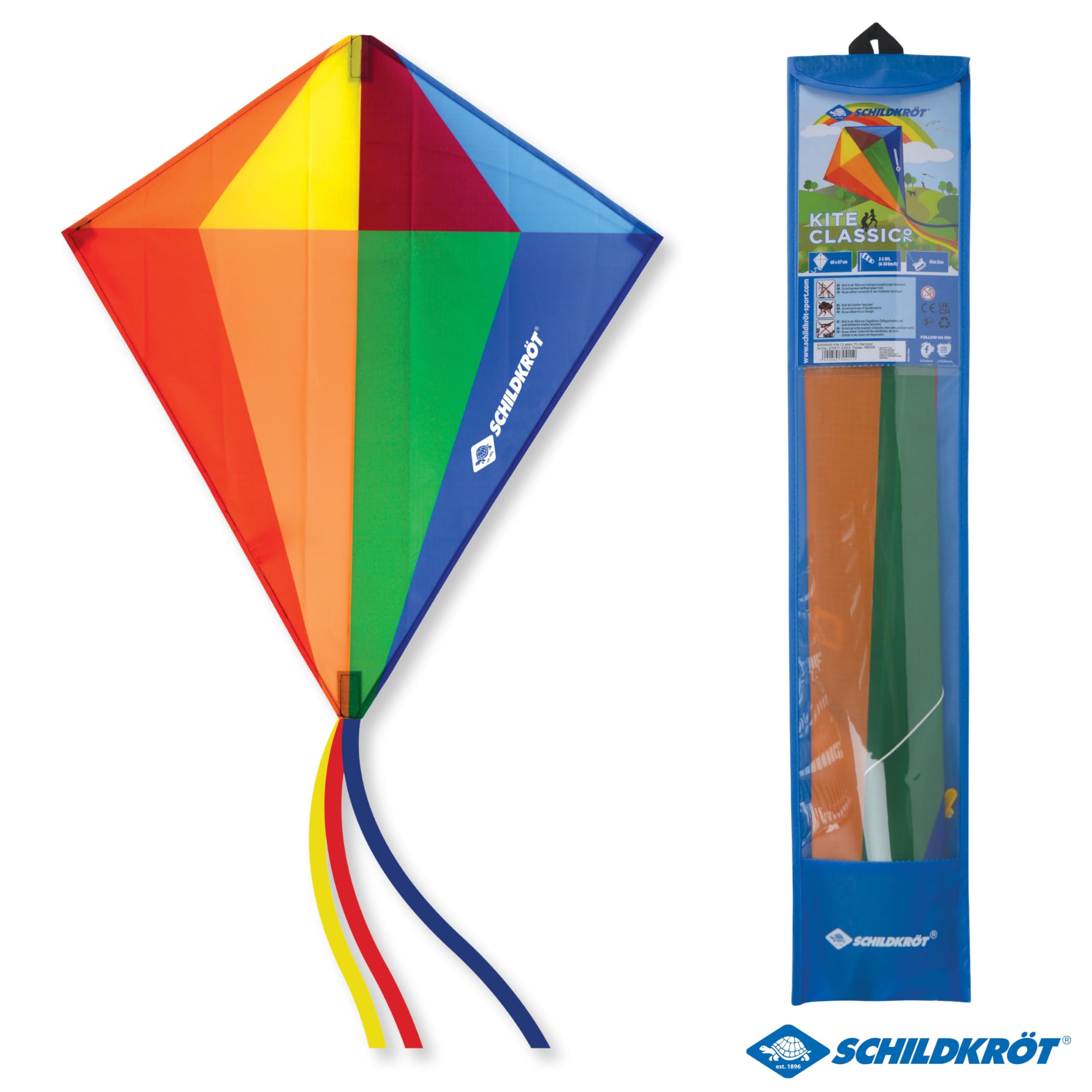 Schildkröt 970411 Classic Kite 70, wielokolorowy