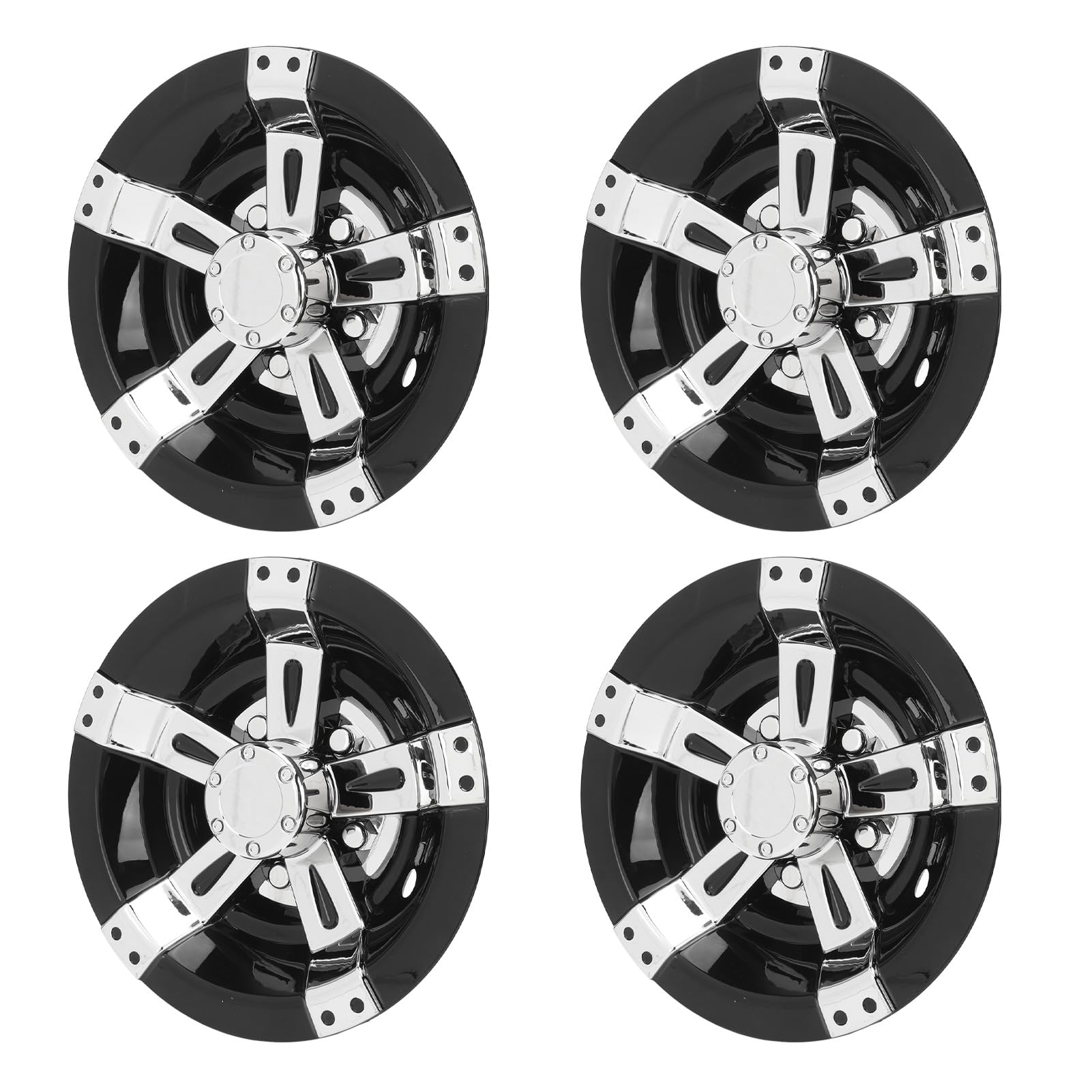 Greensen Lot de 4 Cache-moyeux de Roue de Chariot pour Pneus de 10 Pouces, Ajustement Universel pour Voiture EZGO avec Installation par Pression, Noir