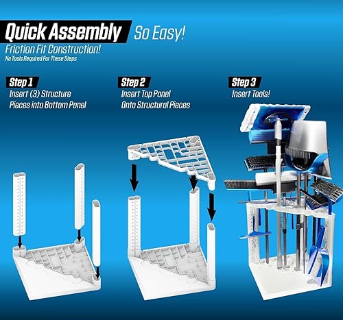 Miniatura 3 de PeerBasics Estante de almacenamiento de esquina, organización de almacenamiento de herramientas para el hogar, hasta 35 herramientas como