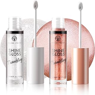 YOUNG VISION Shimmering Lip Gloss – Glossy Finish with Pearl-Like Particles, Non-Sticky and Hydrating, Perfect for Layering or Wearing Alone, Smooth Shine for Long-Lasting Comfort