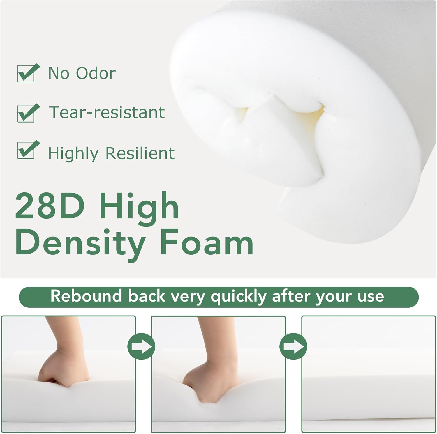 Outdoor Chair Cushions Set of 4: Waterproof & Fade Resistant Seat Cushion for Patio Furniture - 18.5 x 16 x 2 Inch Chair Pads with Ties and Hidden Zipper - Patio Chair Cushion Replacement, Cream 4 pc .