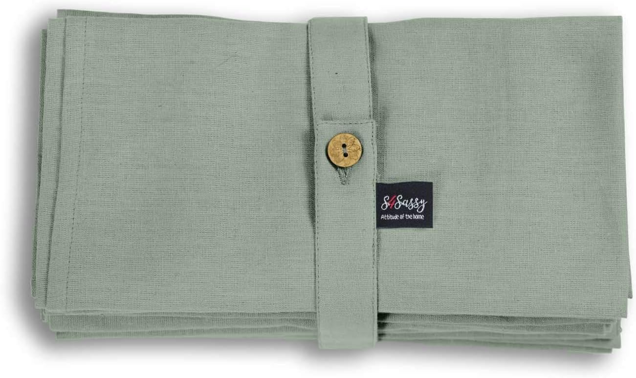 S4Sassy Green Solid Home Decor 12 x Holiday Parties Cloth Table Linen Re-Usable Dinner Napkins Set