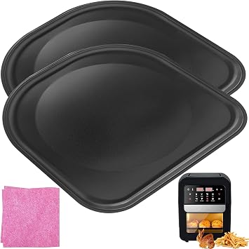 2PCS Air Fryer Drip Tray for PowerXL 6QT 10QT Air Fryers Oven, Upgraded Oil Drip Pan, Crumb Tray Replacement Parts for PowerXL Vortex Air Fryer Pro Plus, Nonstick, Dishwasher Safe