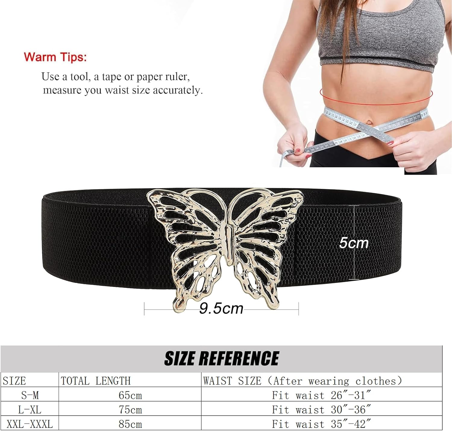 Mijiu - MIJIU Cintura Elastica In Vita Da Donna A Fascia Larga, Made In China - Foto 6