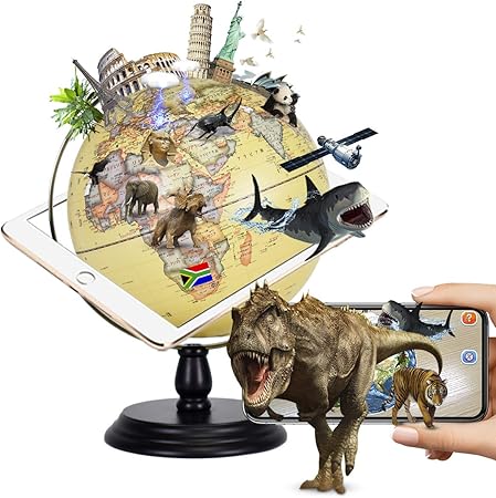 Amazon 地球儀 子供 Ar しゃべる地球儀 球径25cm 日本語 3dで学べる Ledライト付き Ar十二大モジュール 3way 知育玩具 ベッドサイドランプ 行政タイプ 回転可能 真珠フィルム 雰囲気が良い 防水性 先生おすすめ小学生の地球儀 子供 新入学のお祝いに プレゼント 110