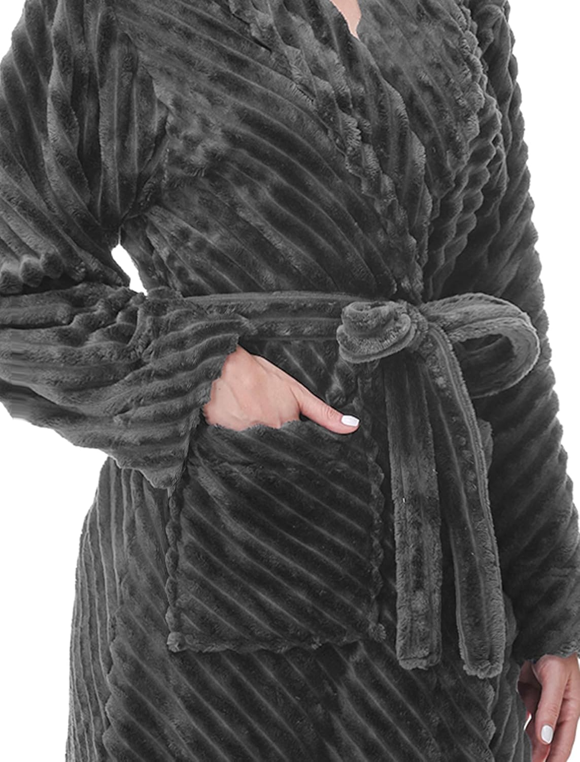 Yurhap Premium Robes for Women - Super Soft Cozy Fleece Womens Robe Plush Long Bathrobe - Image 5