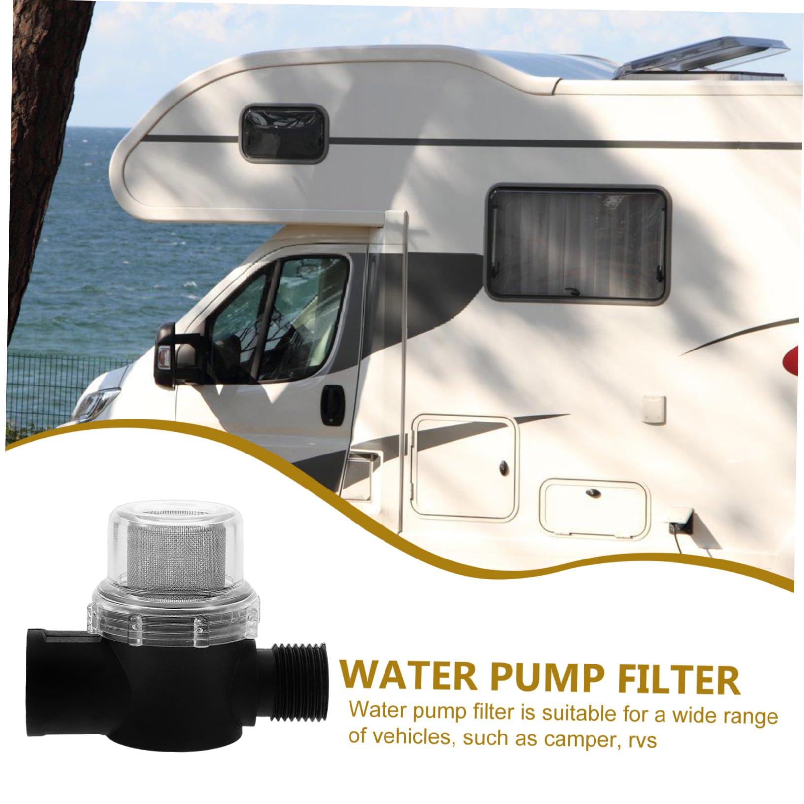 Ansaugfilter zu Wasserpumpe mit Edelstahlfilter und 50 Mesh für Wohnmobil Verlängert Lebensdauer der Wasserpumpe Geeignet für Camper und Wohnwagen