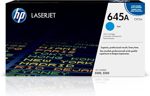 HP C9731A 645A Original LaserJet Toner Cartridge, Cyan, Single Pack