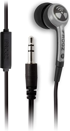 Earpollution EPD33-MIC-SILVER Plugz Earbuds with Mic - Retail Packaging - Silver