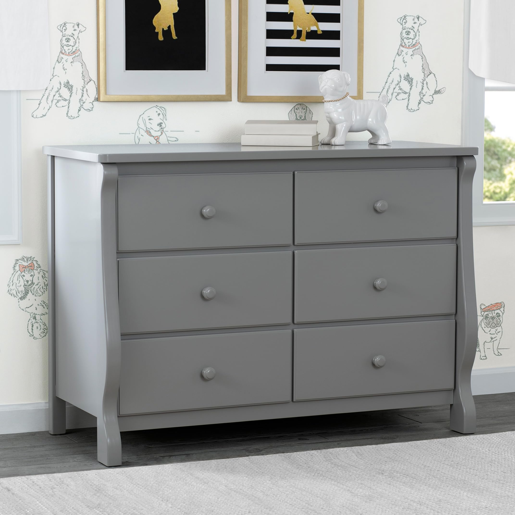 delta dresser grey Delta Children Simmons Asher 6 Drawer Dresser with Changing Top main image 1