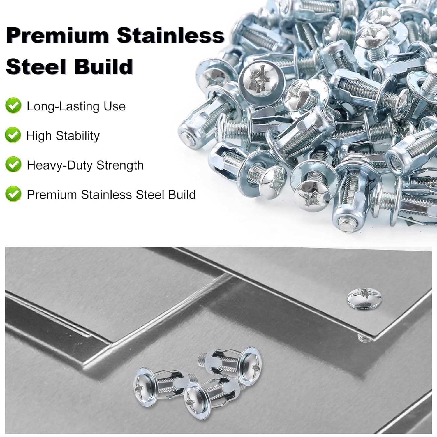 25 Pcs M8x30 Hollow Pins, Metal for Cavities, Metal Anchors for Metal Cavities, Petal Screws, Expansion Plugs for Plasterboard