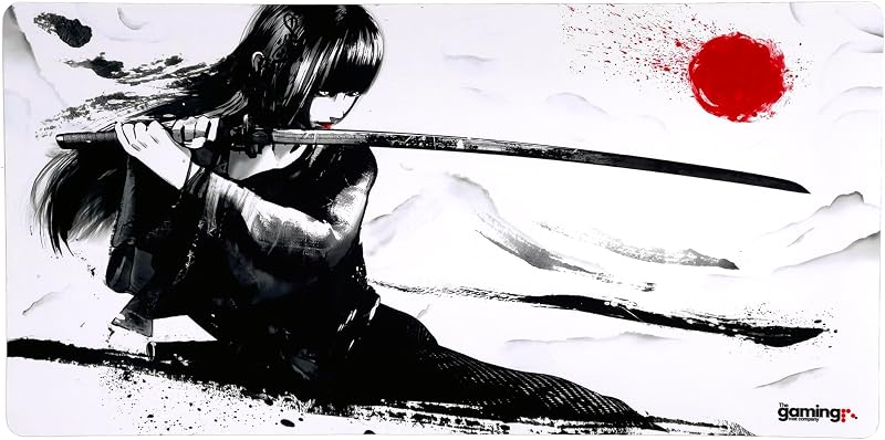 Samurai Girl MTG Playmat & Mouse Pad 28" x 14" | Compatible with Magic: The Gathering cards, Samurai Girl design with a non-slip rubber base for stable gameplay.