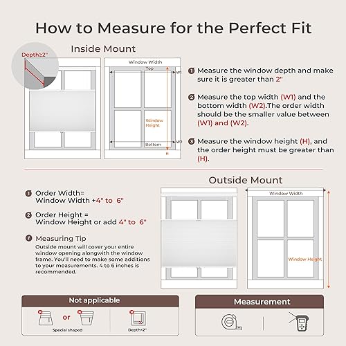 Miniatura 7 de Allesin Persianas celulares opacas de arriba hacia abajo, reducción de ruido, persianas de panal sin cordones, para oscurecer la habitación