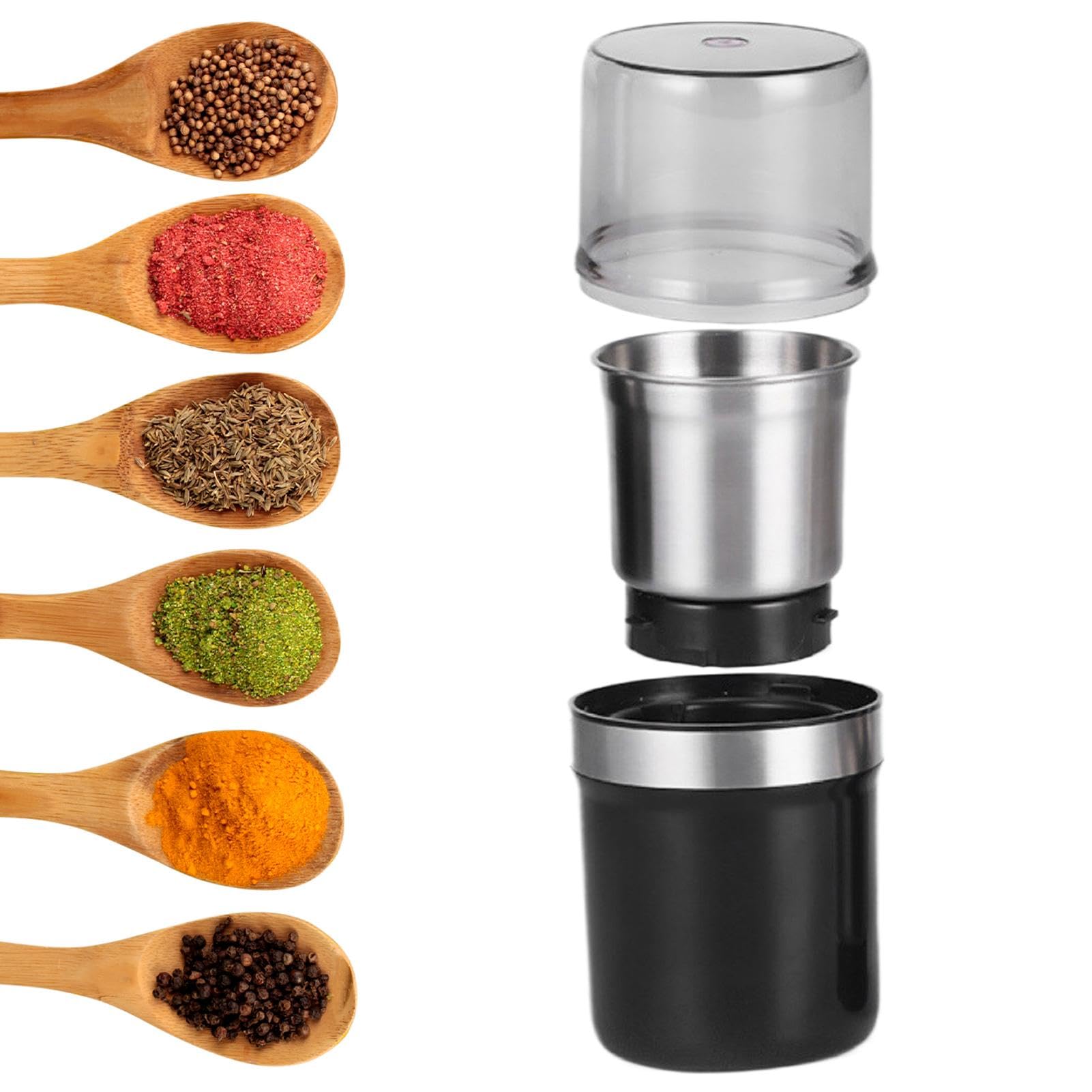 Nussmühle elektrisch, Kaffeemühle elektrisch,Pfeffermischer | Tragbare Salz- und Pfeffermühle, abnehmbare Gewürzmühle, geeignet für Salz, Pfeffer, Nüsse, Getreide und Kaffeebohnen