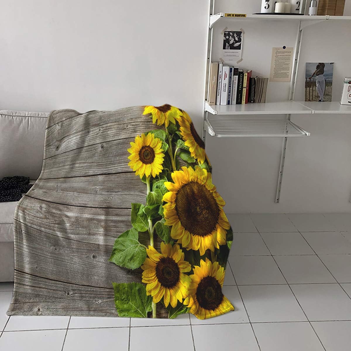 Fleece Blanket and Microfiber Soft Bed Throws Blanket 49×79inch Sunflower for Sofa Couch Decorative All Season Warm Living Room/Bedroom Lightweight Blankets