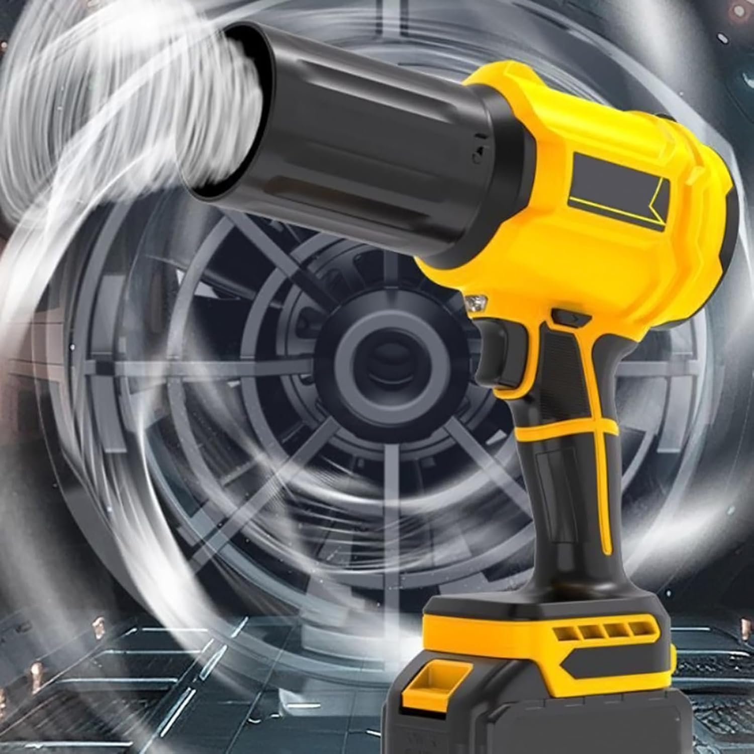 Industrial Grade Cordless Blower 40000RPM High Speed Motor 2 Interchangeable Nozzles Portable Design Cordless Blower