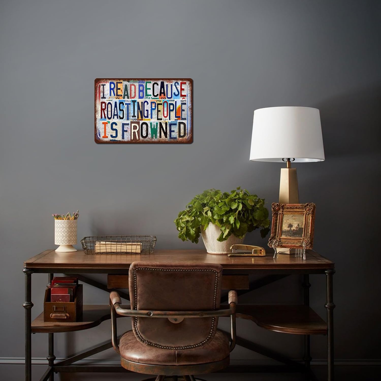 Vintage Wall Decor Metal Sign Tin Signs for Man Cave Home Garage - Like A Good Neighbor Stay Over There - Image 7