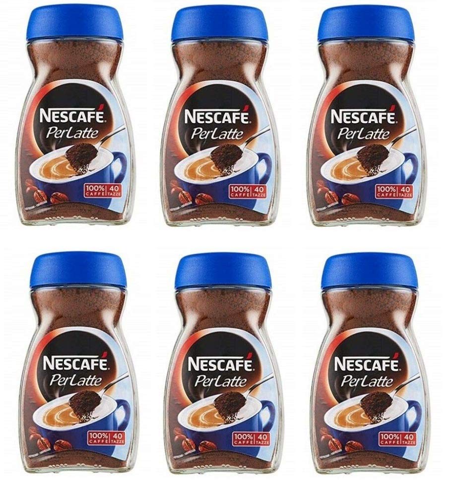 6x NESCAFE Per Latte Solubile Instant Kaffee für lösliche Milch 100 g