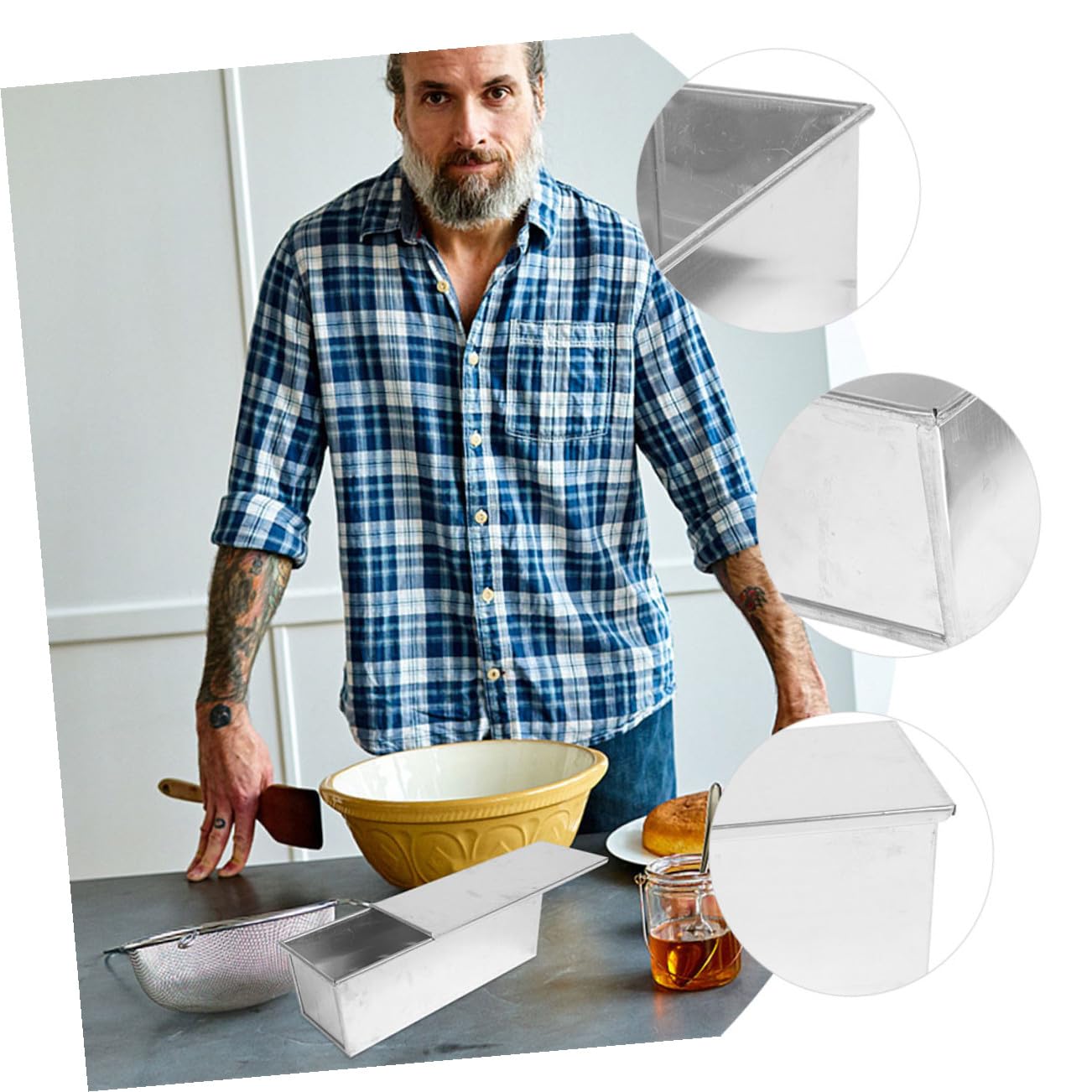Molde Fácil para Aleación Antiadherente Aluminio Pan en Capacidad Tapa Moldes Pan Prácticos Gran y Limpieza Casa