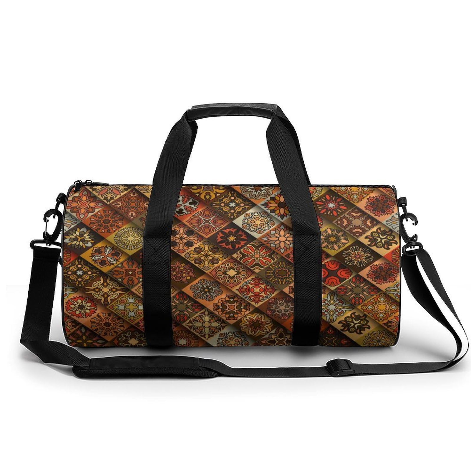 Sac de gym losange marron, sac week-end et duffel bag de randonnée 45cm - 8