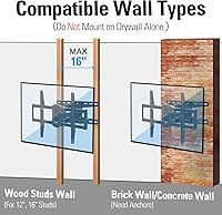 Vista 9 de Mounting Dream Soporte de pared giratorio e inclinable para la mayoría de televisores de 42 a 75 pulgadas, soporte de TV de movimiento completo