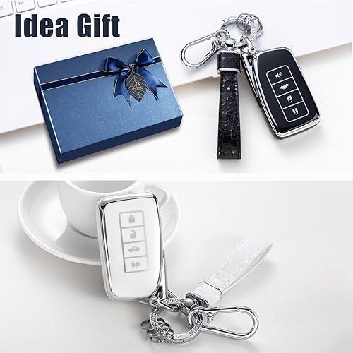 Miniatura 6 de QETOOSUR Funda para llavero Ford con cordón para llavero, protección para Ford Fusion Escape Expedition Explorer Edge Mustang Ranger 4 botones,