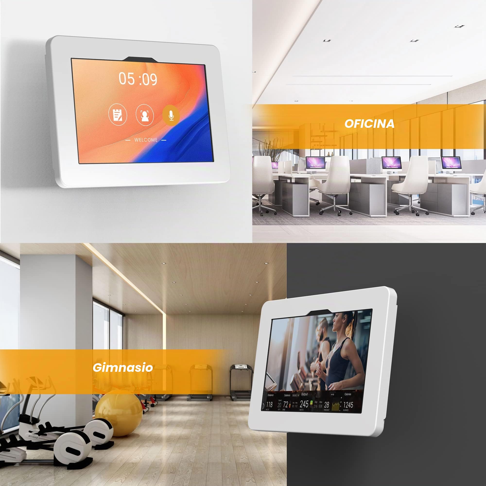 Tablet-Halterung (Weiß) – Universelle Anti-Diebstahl-Wandhalterung für 11-Zoll-Tablets – Kompatibel mit Samsung Galaxy Tab A9+ & ähnlichen Modellen – Modell: BSW101WJ