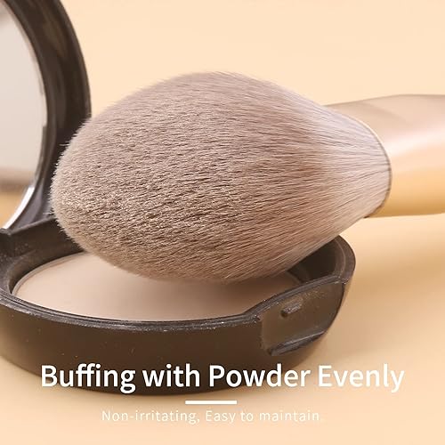 Miniatura 4 de Juego de brochas de maquillaje de cabello natural profesional, juego de brochas de maquillaje de pelo de zorro con estuche, juego de brochas de